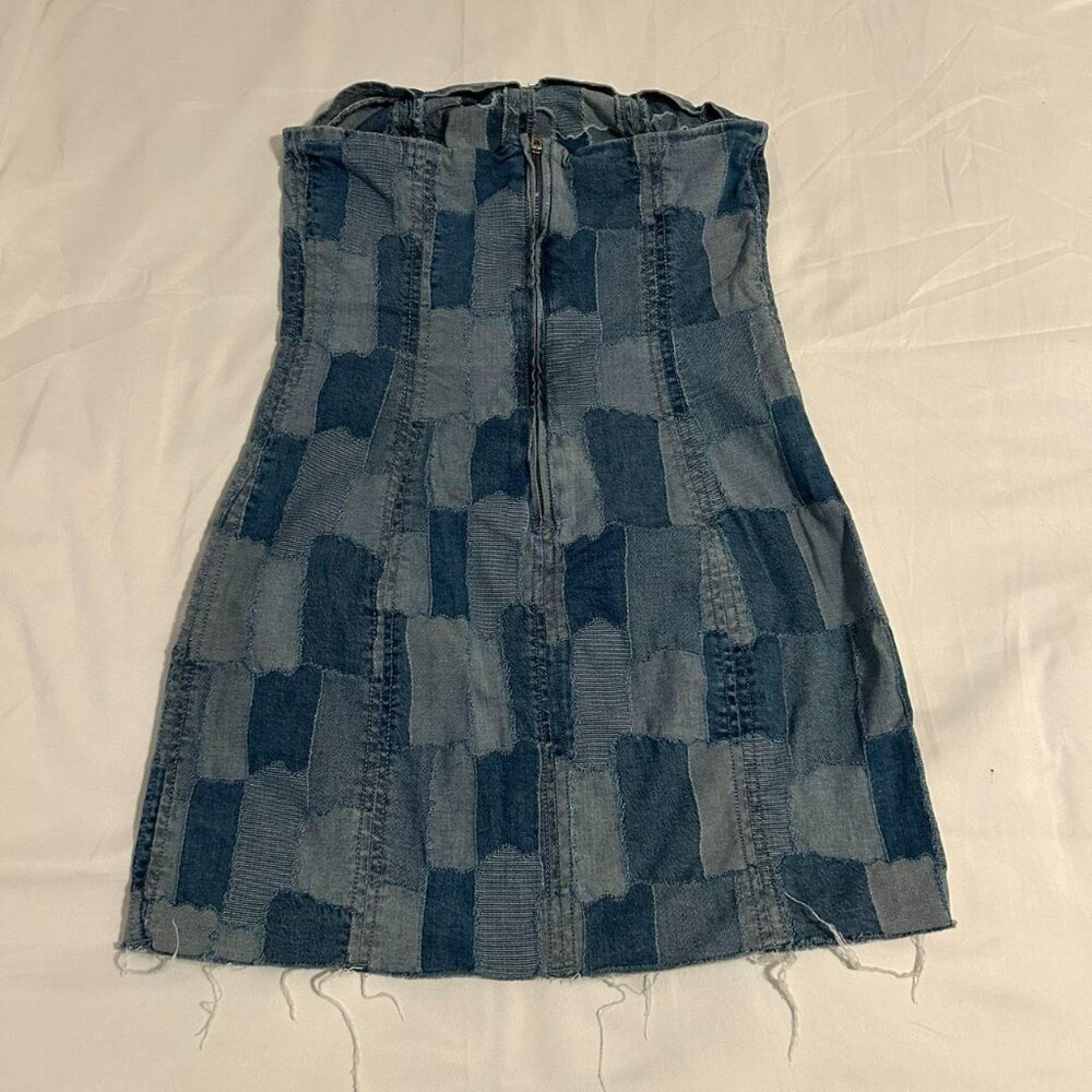 Patchwork Denim Dress Size